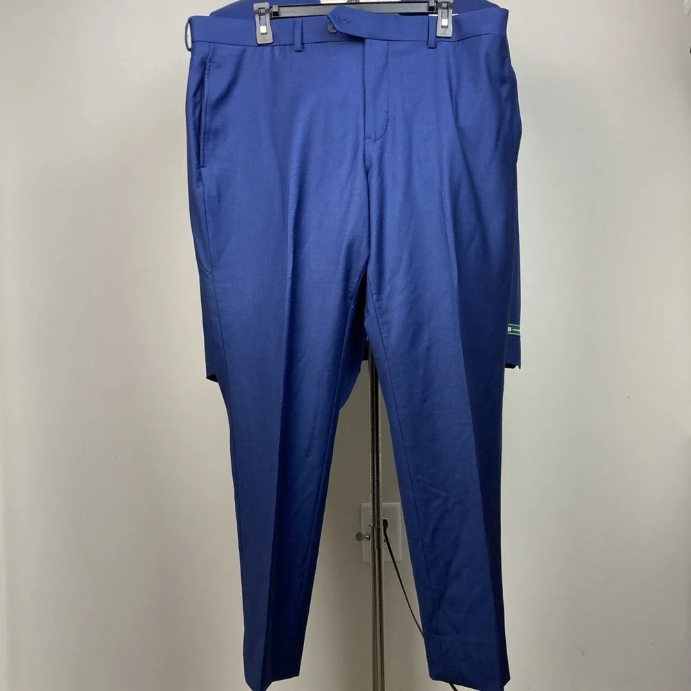 B By Brooks Brothers Mens 2-pc Suit Classic-Fit Jacket 46S Pant 38x30 Blue Wool